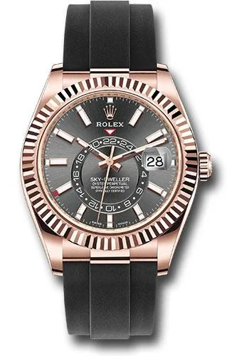 Rolex Everose Gold Sky-Dweller Watch - Slate Index Dial - Oysterflex Bracelet - 2020 Release - 326235 sgi