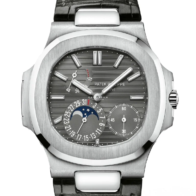 Patek Philippe Nautilus Moon Phase White Gold Grey Dial 5712G-001