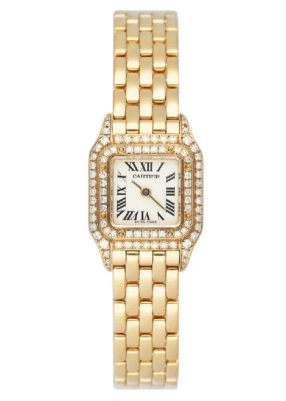 Cartier Panthere Mini WF3182B9 18K Yellow Gold Diamond Ladies Watch