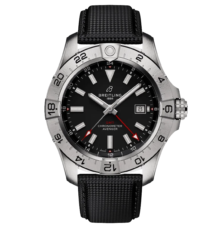 Breitling Avenger Automatic GMT 44 Watch with Black Dial