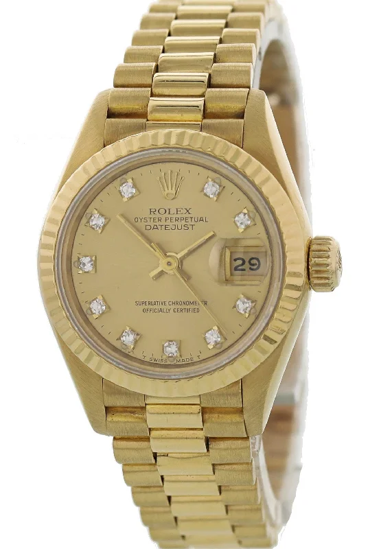 Rolex Oyster Perpetual Datejust 69178 18K Yellow Gold with Diamond dial Ladies Watch