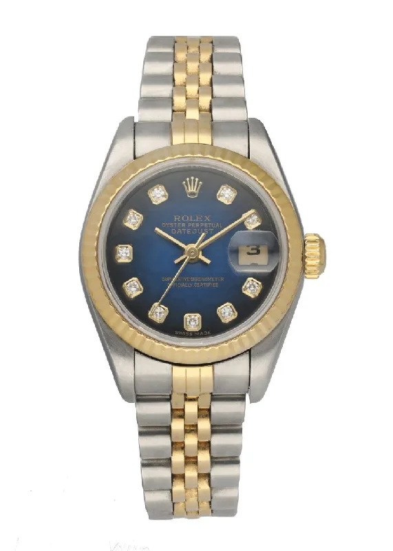 Rolex Datejust 79173 Blue Vignette Dial Ladies Watch