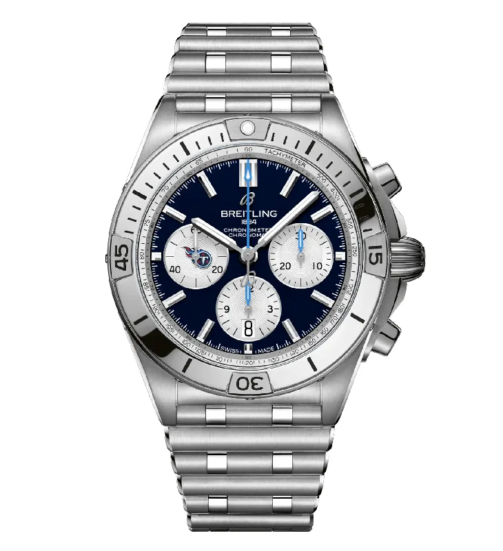 Breitling Chronomat B01 42 NFL Tennessee Titans Edition with Stainless Steel Bracelet