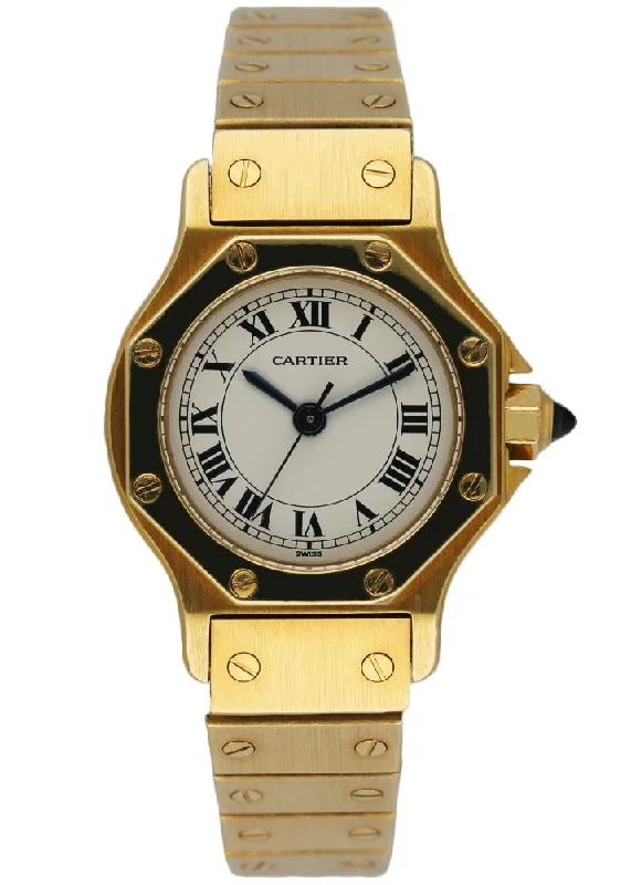 Cartier Santos Octagon 18k Yellow Gold Ladies Watch