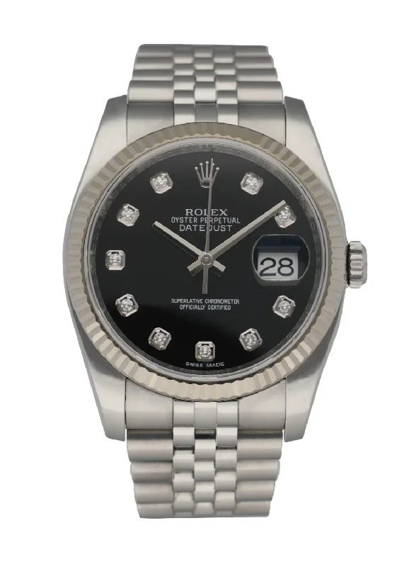 Rolex Oyster Perpetual Datejust 116234 Diamond Dial Men's Watch