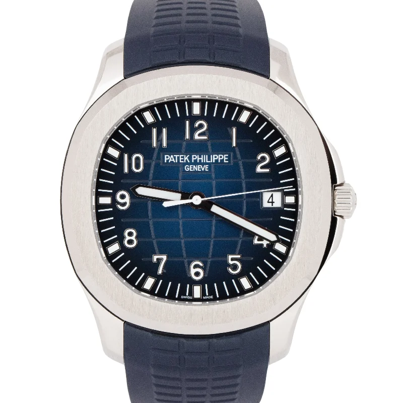 NEW 2024 PAPERS Patek Philippe Aquanaut Blue White Gold 42.2mm 5168G-001 BOX