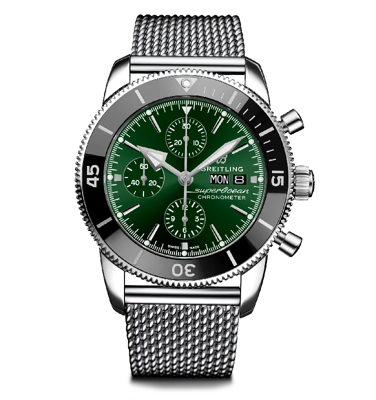 Breitling Superocean Heritage Chronograph 44 Watch with Green Dial