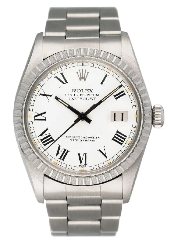 Rolex Datejust 16030 White Buckley Dial Mens Watch