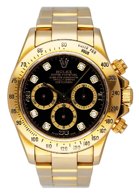 Rolex Daytona 16528 Zenith Black Diamond Dial Mens Watch Box Papers