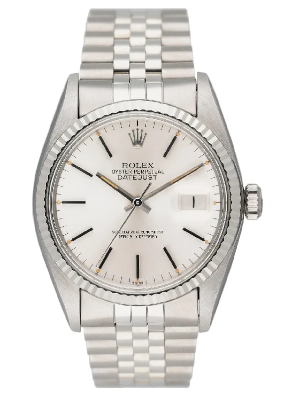 Rolex Datejust 16014 Silver Dial Mens Watch Papers