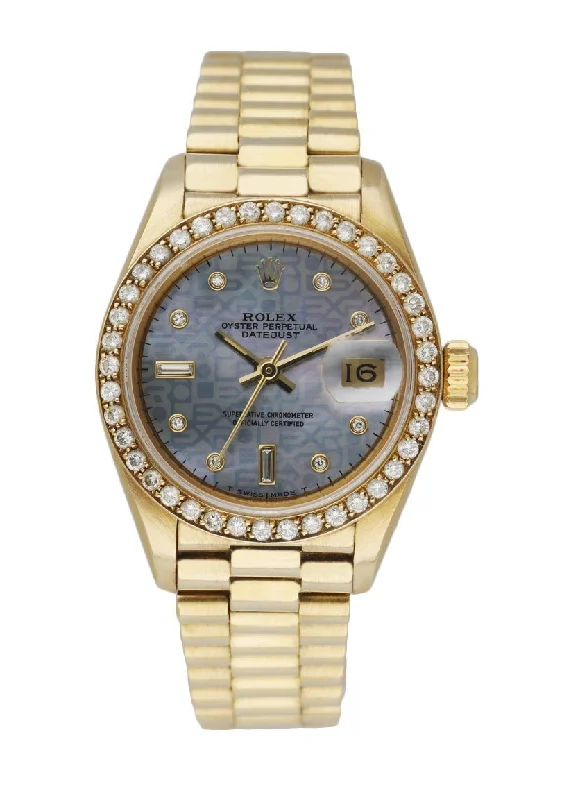 Rolex Datejust Diamond Dial 69138 Ladies Watch Box & Papers