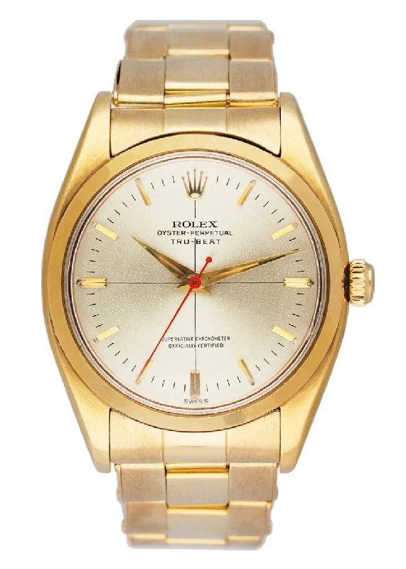 Rolex Tru-Beat 6556 18K Yellow Gold Mens Watch