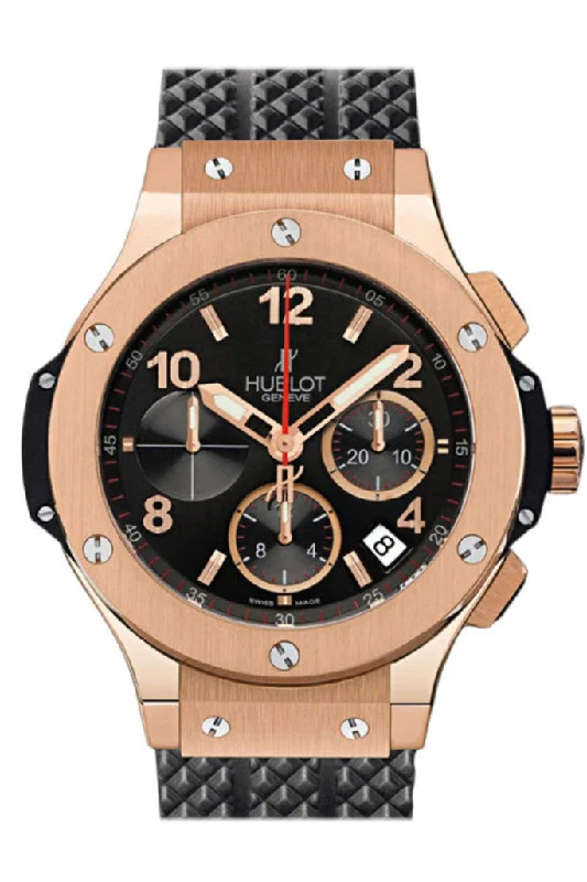 Hublot Big Bang 18kt Rose Gold Black Dial Black Rubber Men's Watch 301.PX.130.RX