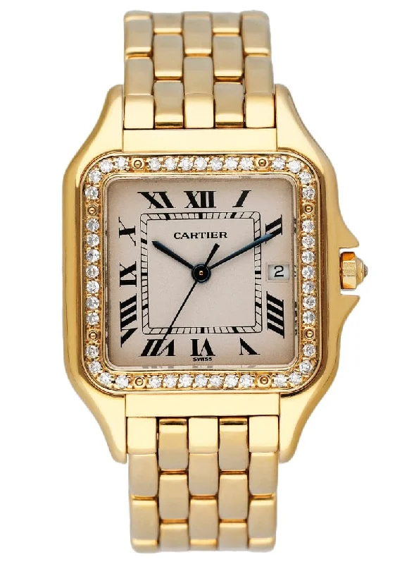 Cartier Panthere Large 883969 Diamond 18K Yellow Gold Watch