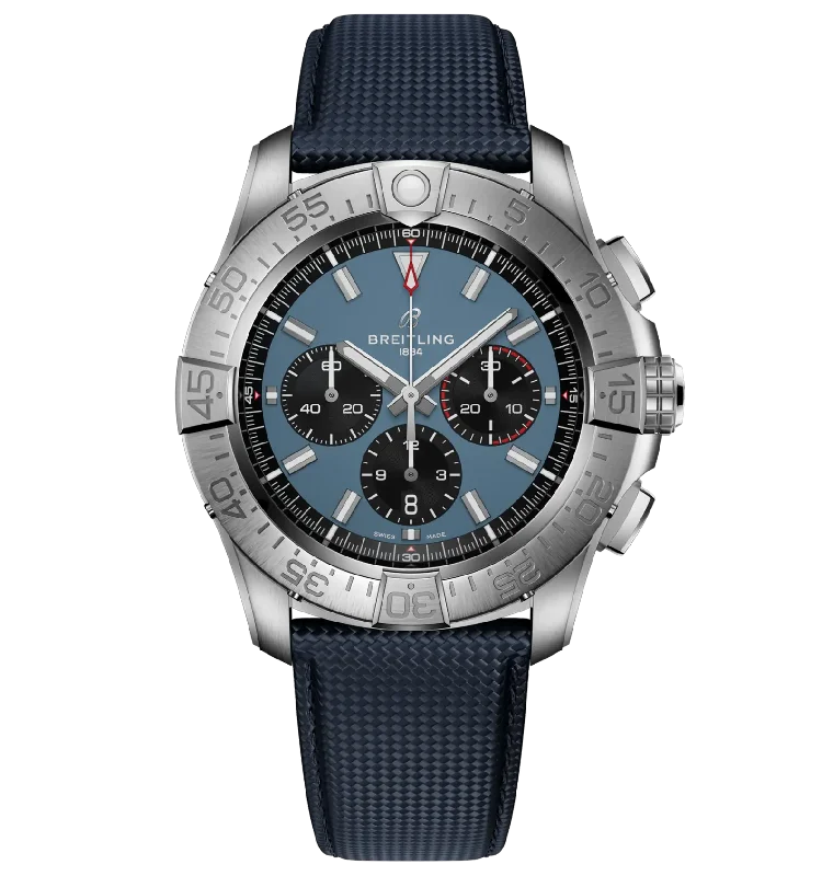 Breitling Super Avenger B01 Chronograph 46 Watch with Blue Leather Strap