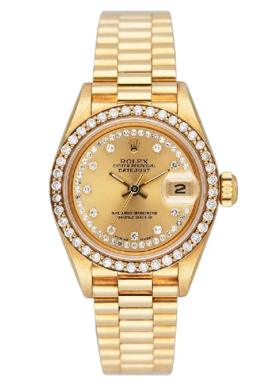 Rolex Datejust 69138 Diamond Dial & Bezel President Ladies Watch