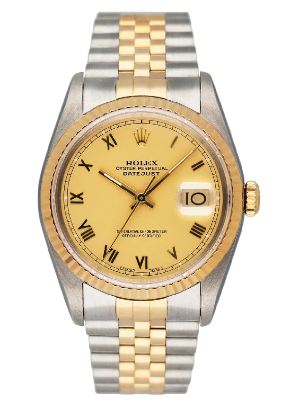 Rolex Datejust 16233 Champagne Dial Mens Watch