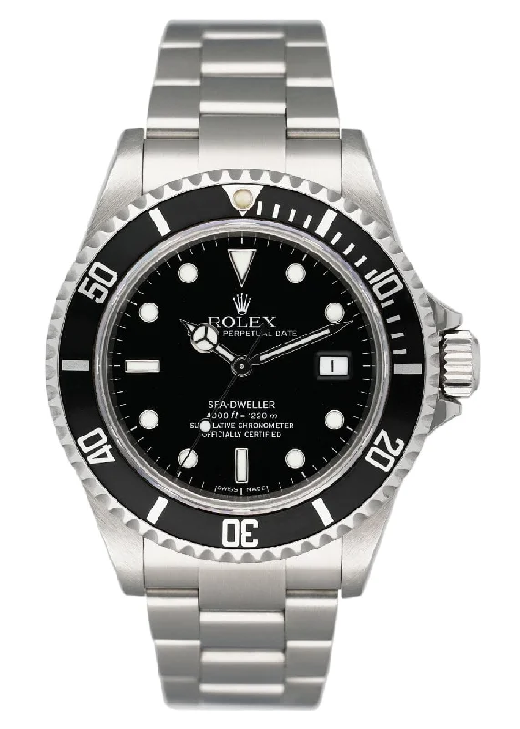 Rolex Sea Dweller 16600 Black Dial Steel Mens Watch Box Papers