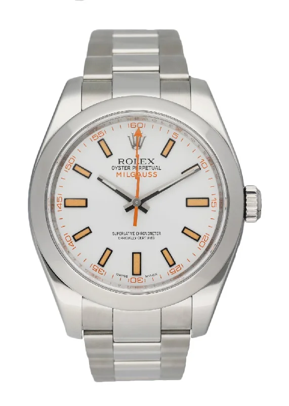 Rolex Milgauss 116400 White Dial Mens Watch Box Papers