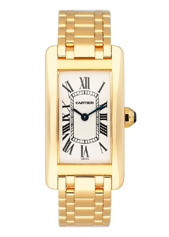 Cartier Tank Americaine W26015K2 18K Yellow Gold Ladies Watch