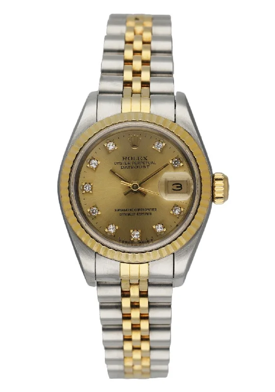 Rolex Datejust 69173 Diamond Dial Ladies Watch