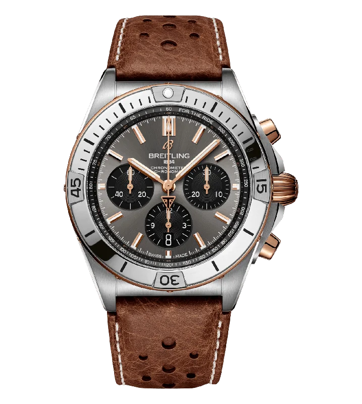 Breitling Chronomat B01 42 Triumph Watch with Brown Leather Strap