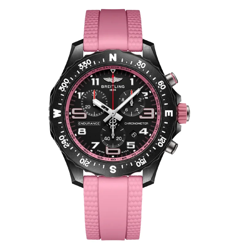 Breitling Endurance Pro 38 Watch with Pink Rubber Strap