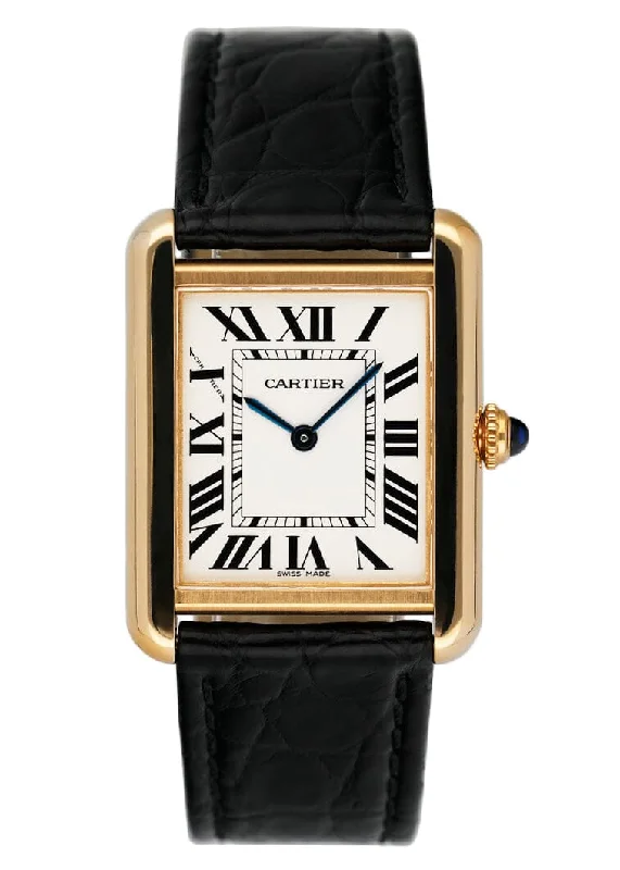 Cartier Tank Solo W5200002 18K Yellow Gold Ladies Watch Box Papers