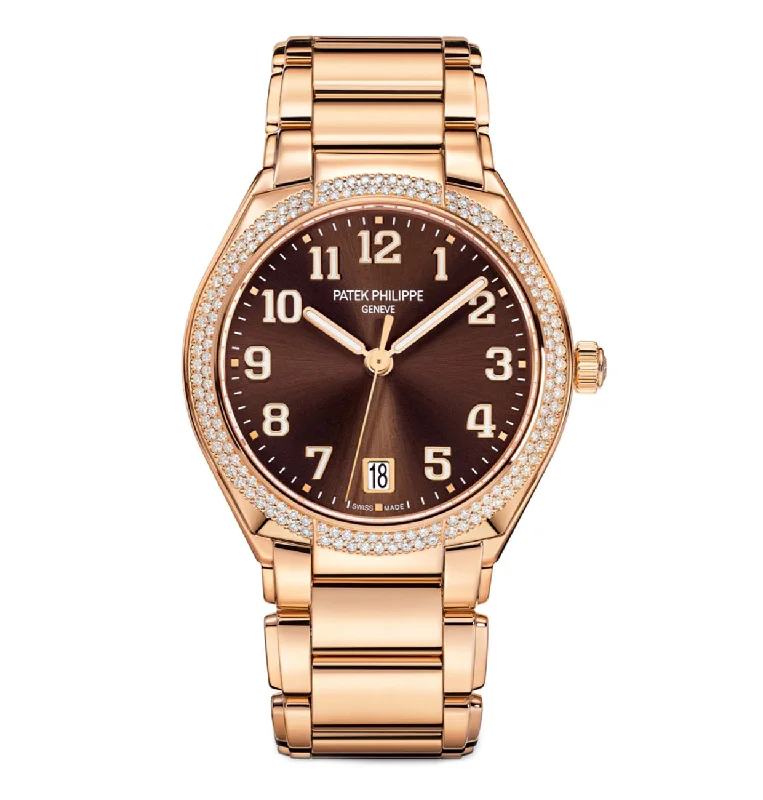 36mm 18k Rose Gold Brown Dial Diamond Bezel Automatic