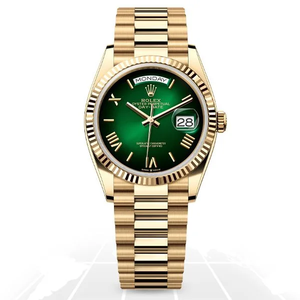 Rolex	Day-Date 36 "Green Ombre" 128238