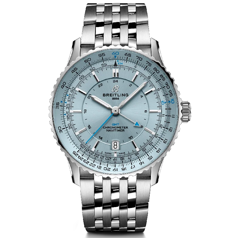 Breitling Navitimer Automatic GMT 41 Watch with Ice Blue Dial