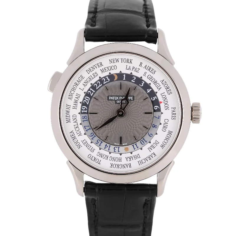 Patek Philippe World Time 18k White Gold Charcoal Gray 38.5mm 5230G-001 Watch