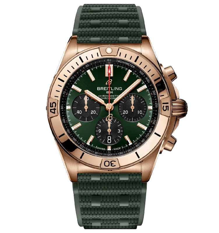 Breitling Chronomat B01 42 Watch with Dark Green Dial