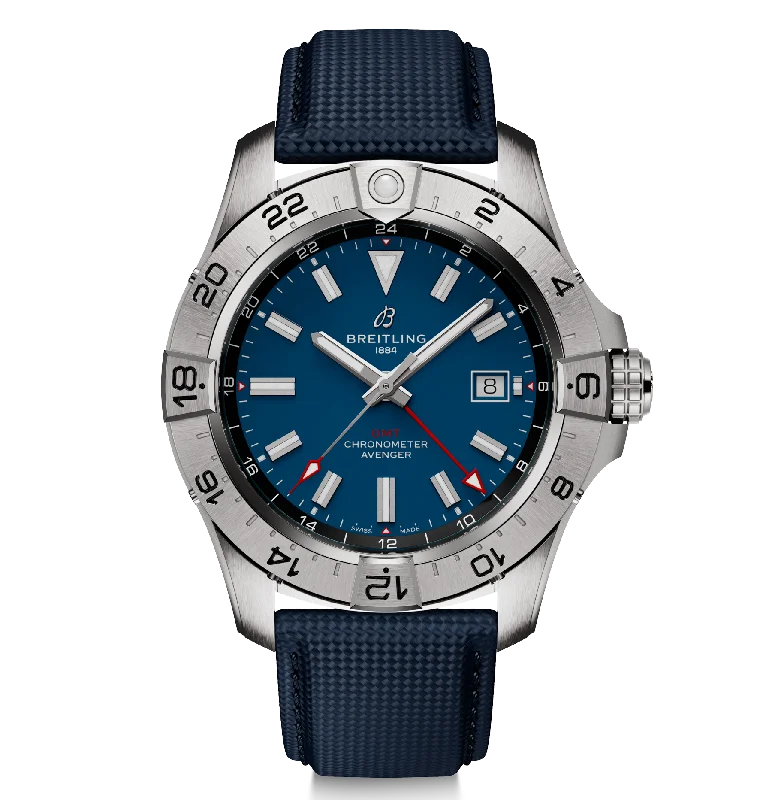 Breitling Avenger Automatic GMT 44mm Watch with Blue Strap